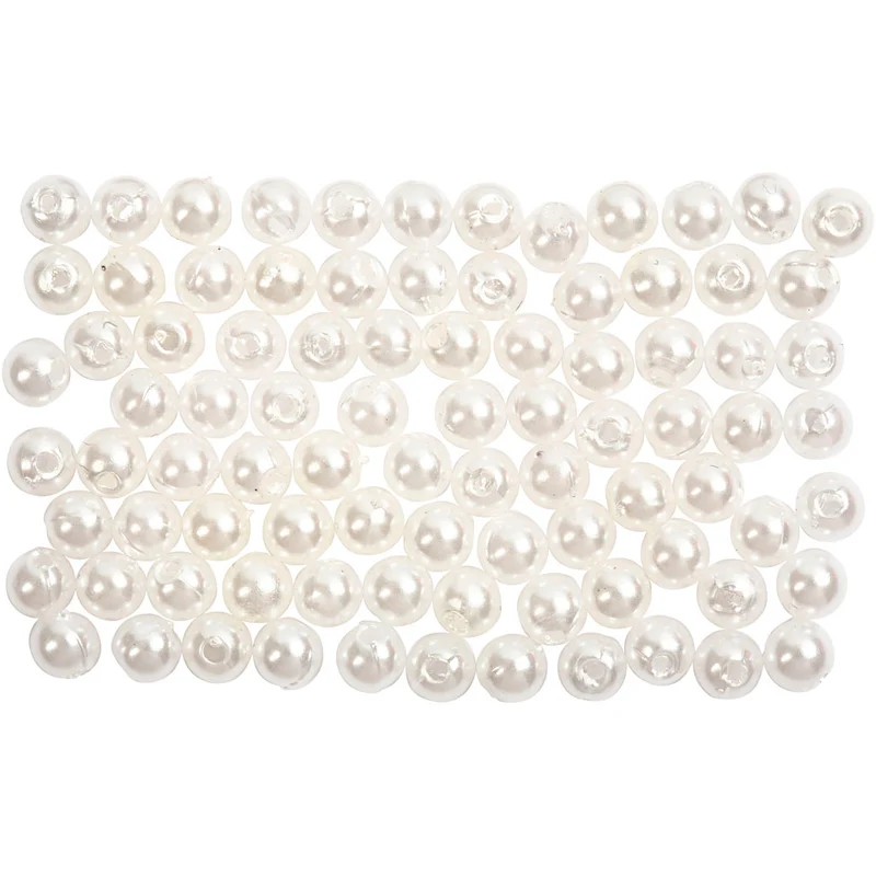 Vaxpärlor, Dia. 4 mm, Hålstl. 0,7 mm, pärlemor, 150 st./ 1 förp. [HOB-698361]