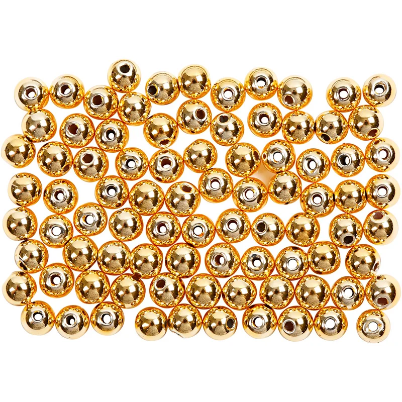 Vaxpärlor, Dia. 4 mm, Hålstl. 0,7 mm, guld, 150 st./ 1 förp. [HOB-698321]