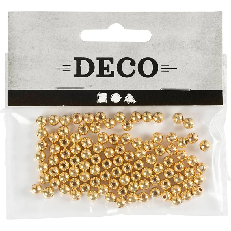 Vaxpärlor, Dia. 5 mm, Hålstl. 0,7 mm, guld, 100 st./ 1 förp. [HOB-698121]
