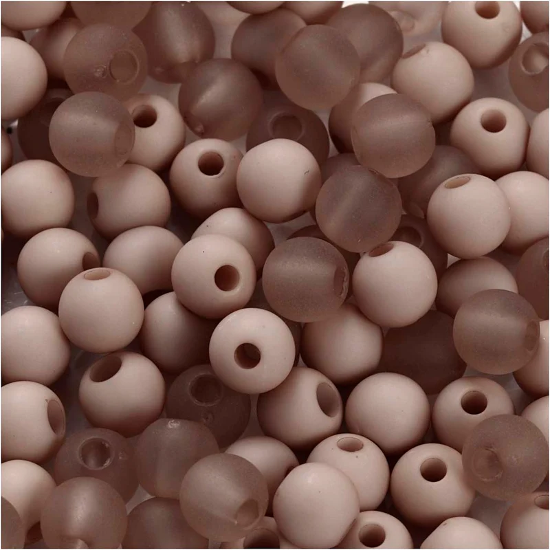 Plastpärlor, Dia. 6 mm, Hålstl. 2 mm, ca. 150 st., ljusgrå, 40 g/ 1 förp. [HOB-69596]