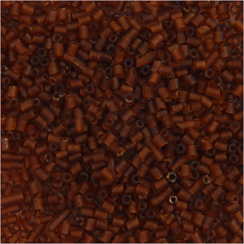 Rocaipärlor 2-cut, Dia. 1,7 mm, stl. 15/0, Hålstl. 0,5 mm, brun, 25 g/ 1 förp. [HOB-687810]