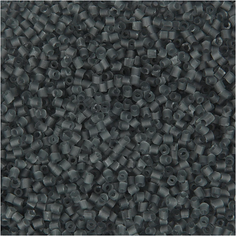 Rocaipärlor 2-cut, Dia. 1,7 mm, stl. 15/0, Hålstl. 0,5 mm, transparent grå, 25 g/ 1 förp. [HOB-687800]