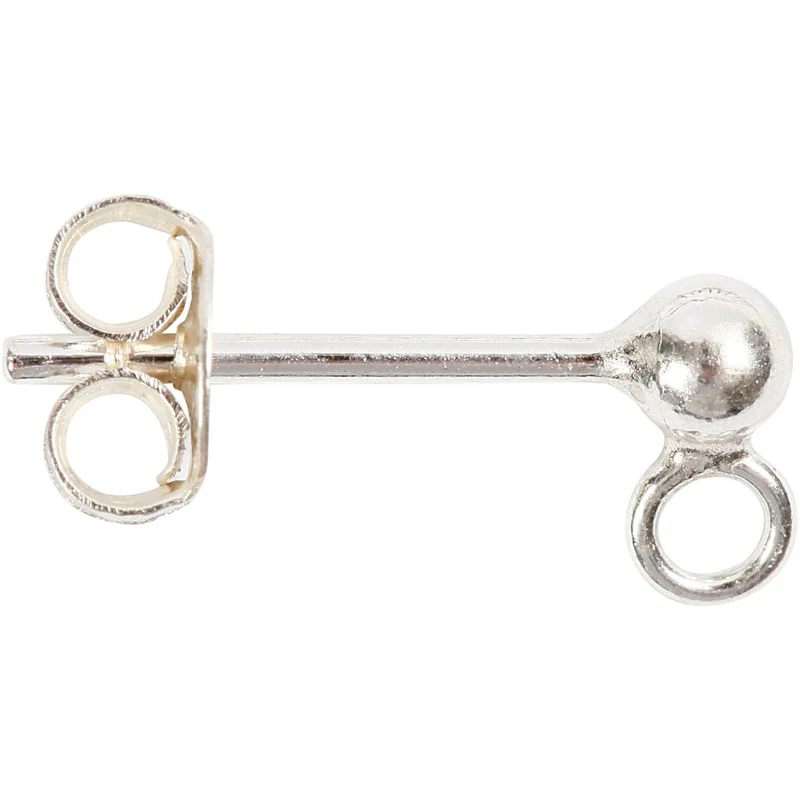 Öronstickare, L: 13 mm, silver, 10 st./ 1 förp. [HOB-60844]