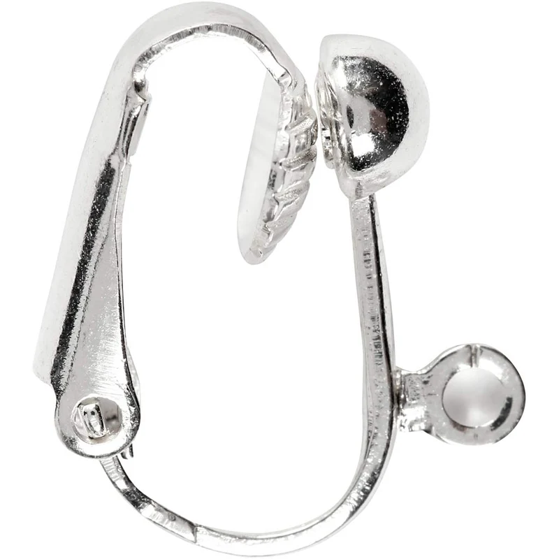 Öronclips, L: 16,5 mm, B: 1,5 mm, Hålstl. 1,6 mm, försilvrad, 6 st./ 1 förp. [HOB-603170]