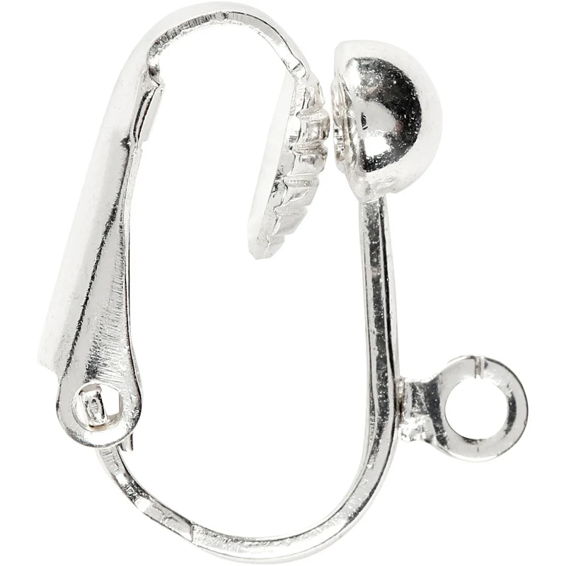 Öronclips, L: 16,5 mm, B: 1,5 mm, Hålstl. 1,6 mm, försilvrad, 40 st./ 1 förp. [HOB-60317]