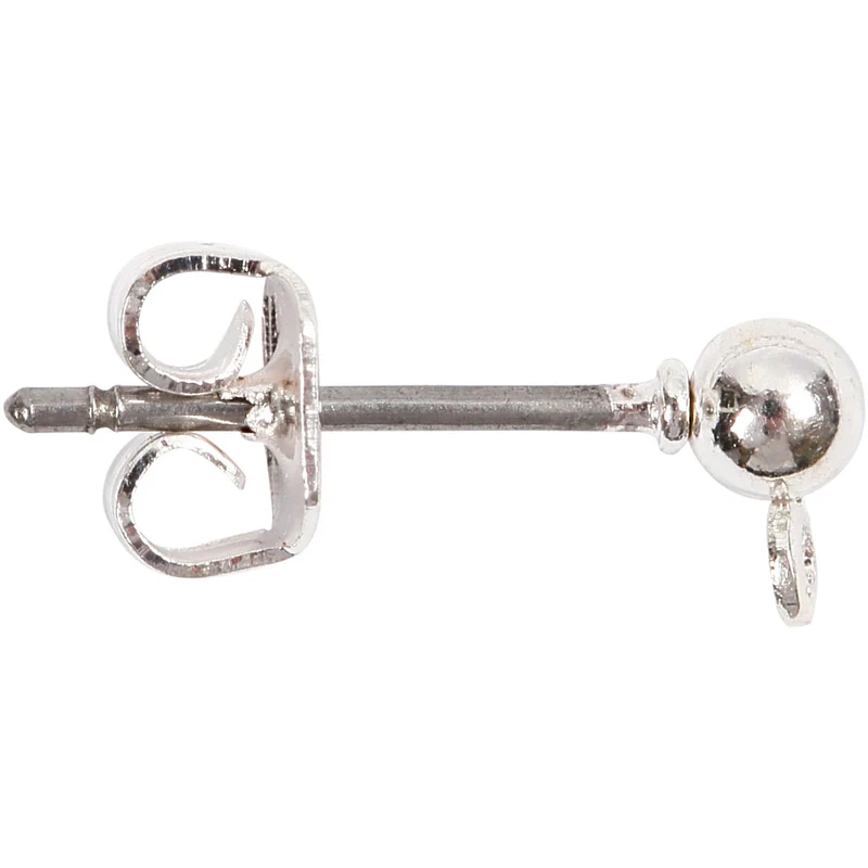 Öronstickare, L: 13 mm, försilvrad, 100 st./ 1 förp. [HOB-603101]
