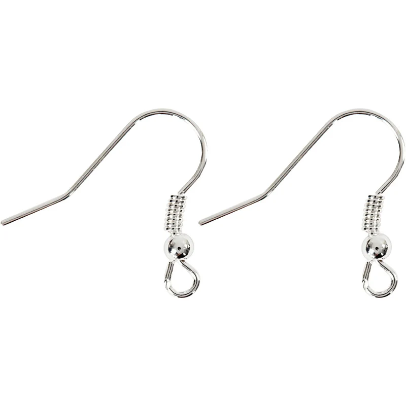 Öronkrokar, L: 18 mm, silver, 10 st./ 1 förp. [HOB-603020]