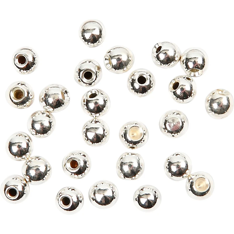 Ändpärlor, Dia. 3 mm, Hålstl. 1 mm, försilvrad, 20 st./ 1 förp. [HOB-60280]