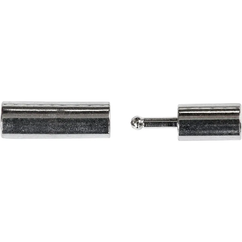 Magnetlås, stl. 3x14 mm, Hålstl. 2 mm, försilvrad, 40 st./ 1 förp. [HOB-60132]
