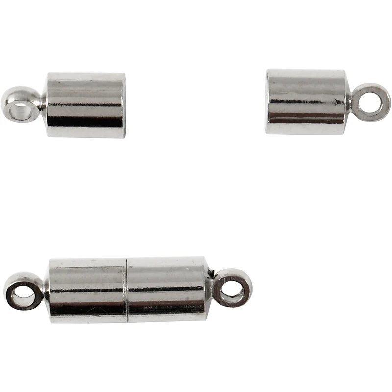 Magnetlås, L: 15 mm, Dia. 5 mm, försilvrad, 10 st./ 1 förp. [HOB-60027]