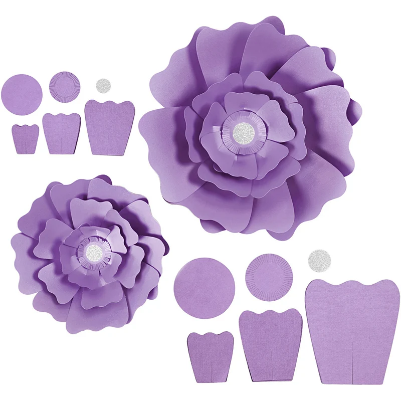 Pappersblommor, Dia. 15+25 cm, 230 g, lila, 2 st./ 1 förp. [HOB-599905]
