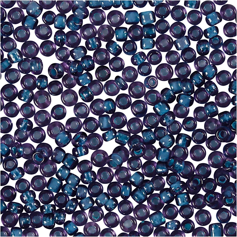Rocaillepärlor, Dia. 1,7 mm, stl. 15/0, Hålstl. 0,5-0,8 mm, lila, 25 g/ 1 förp. [HOB-686810]