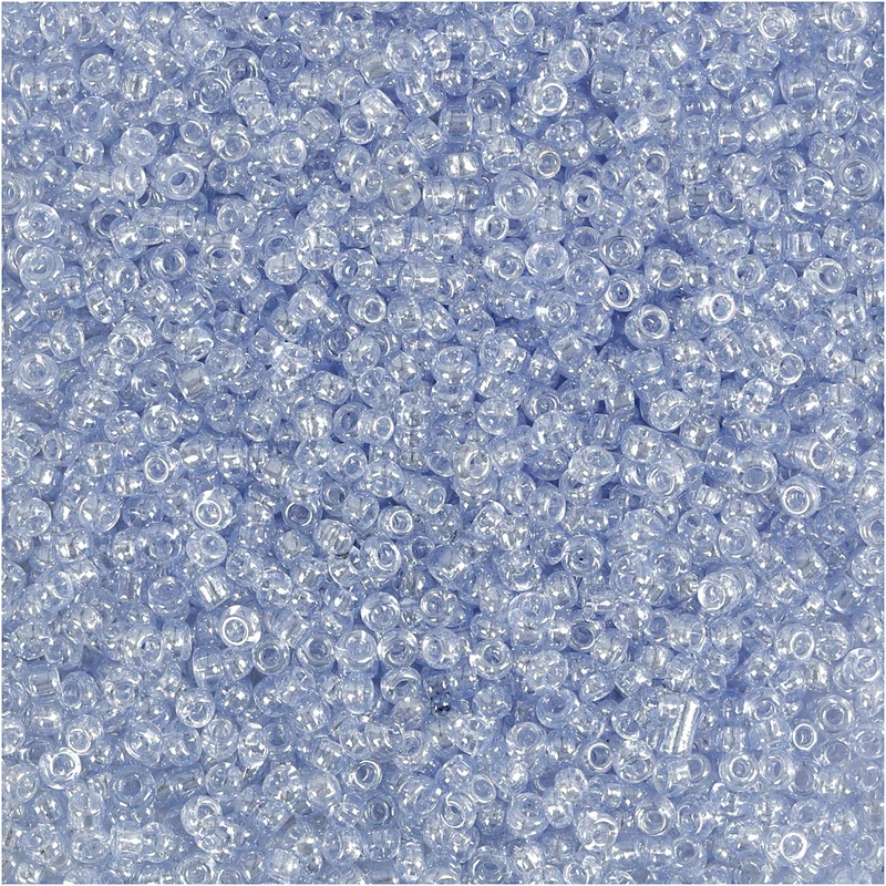 Rocaillepärlor, Dia. 1,7 mm, stl. 15/0, Hålstl. 0,5-0,8 mm, ljusblå, 25 g/ 1 förp. [HOB-686770]