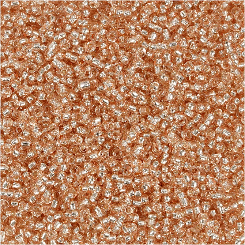 Rocaillepärlor, Dia. 1,7 mm, stl. 15/0, Hålstl. 0,5-0,8 mm, persika, 25 g/ 1 förp. [HOB-686750]