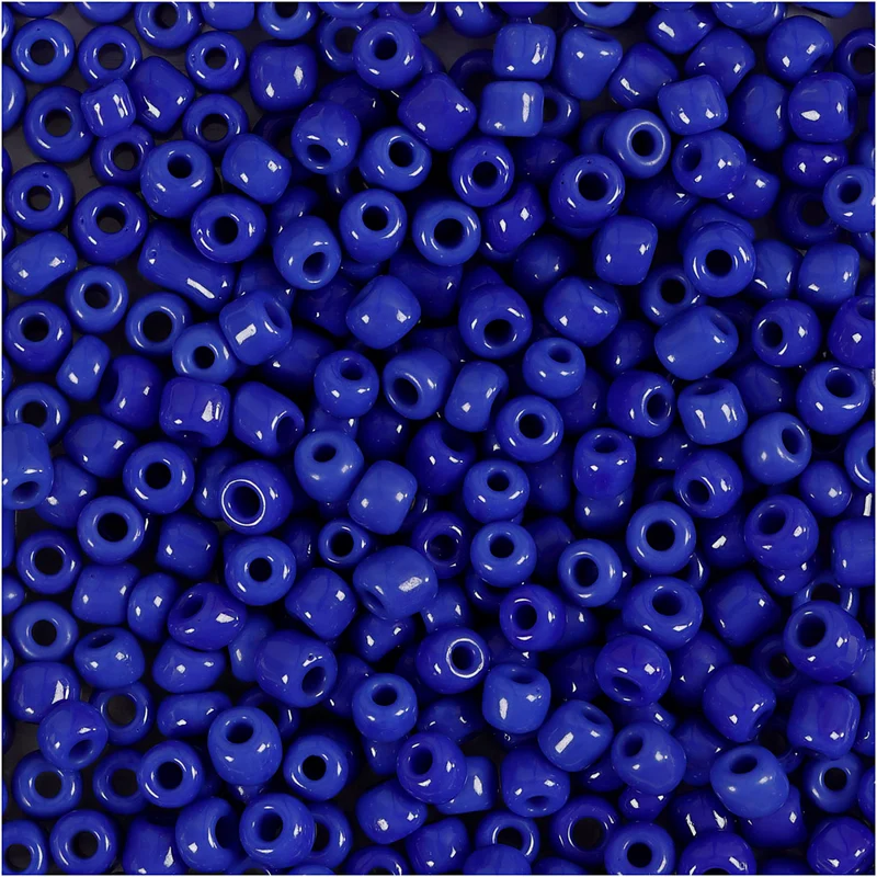 Rocaillepärlor, Dia. 3 mm, stl. 8/0, Hålstl. 0,6-1,0 mm, blå, 25 g/ 1 förp. [HOB-682051]