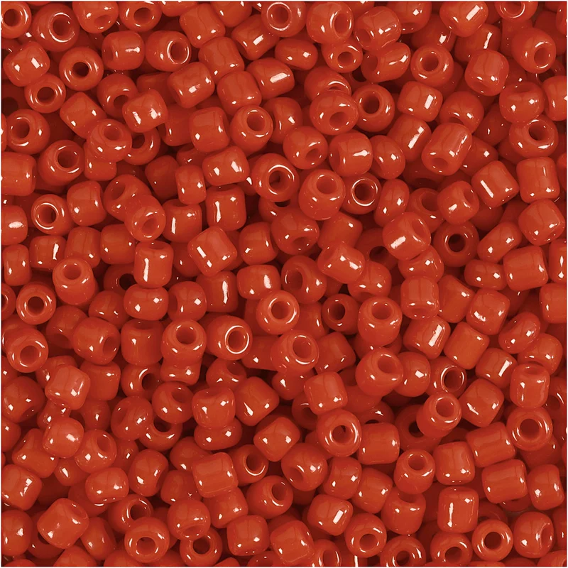 Rocaillepärlor, Dia. 3 mm, stl. 8/0, Hålstl. 0,6-1,0 mm, mörkröd, 25 g/ 1 förp. [HOB-682031]