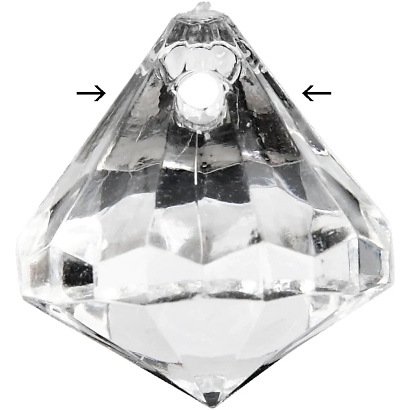 Prismor, stl. 17x16 mm, Hålstl. 1,2 mm, blank transparent, 43 st./ 1 förp. [HOB-636880]