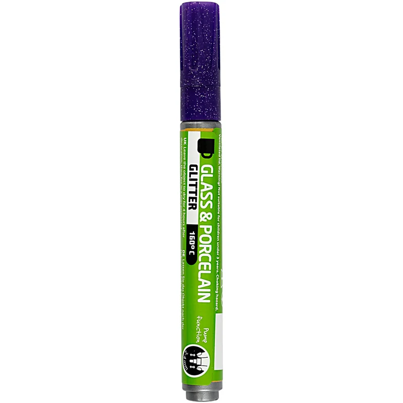 Glas- och Porslinstusch, glitter, spets 2-4 mm, semi opaque, violet, 1 st. [HOB-31305]