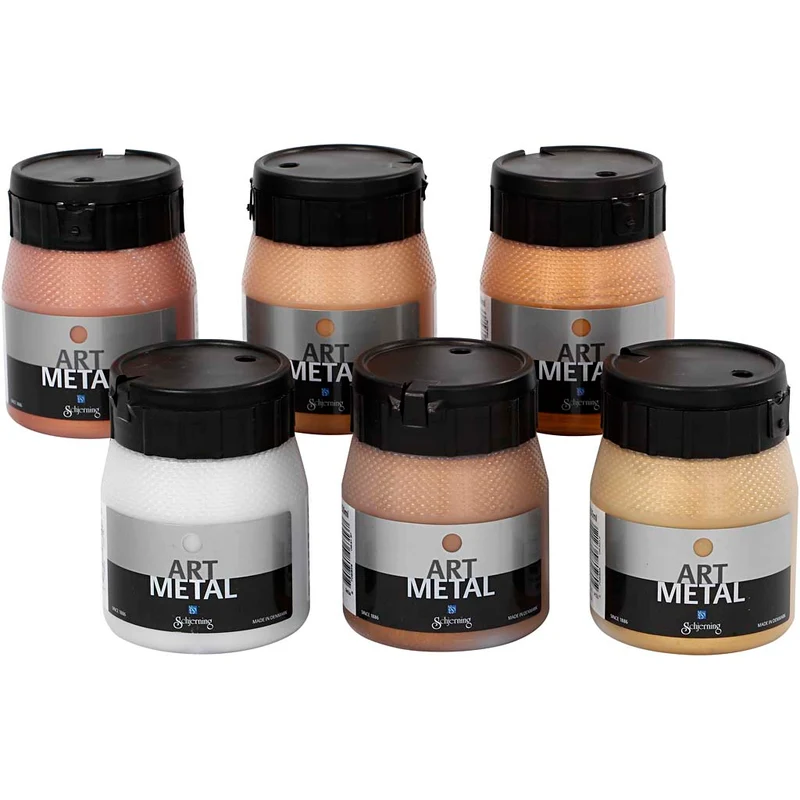 Art Metal Färg, nr. 5102, 5104, 5106, 5108, 5109, 5110, metallicfärger, 6x250 ml/ 1 förp. [HOB-30709]