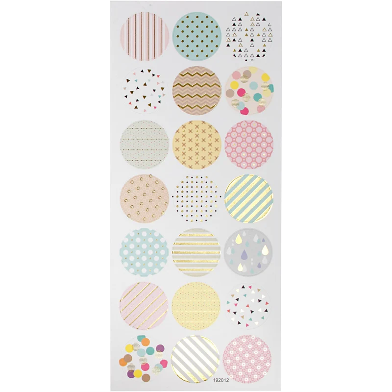 Stickers, pastell, ark 10x23 cm, ca. 21 st., 1 ark [HOB-29159]