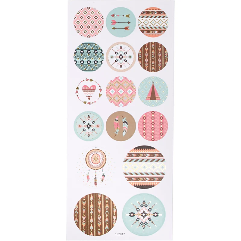 Stickers, indianer, ark 10x23 cm, ca. 16 st., 1 ark [HOB-29158]