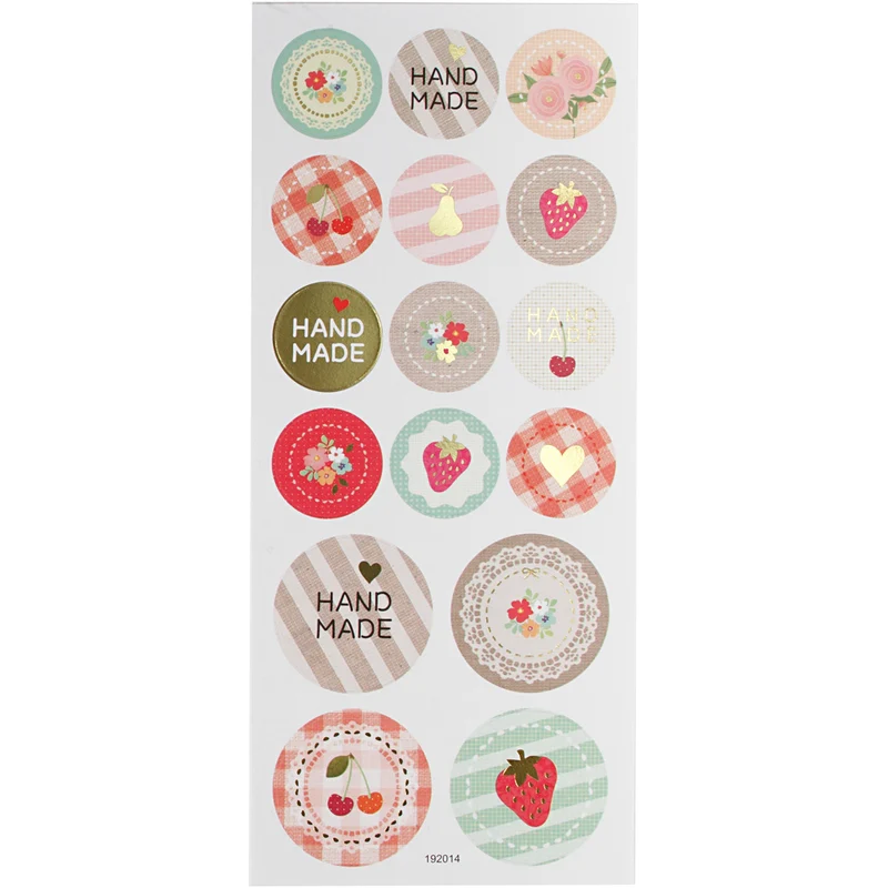 Stickers, handmade, ark 10x23 cm, ca. 16 st., 1 ark [HOB-29157]