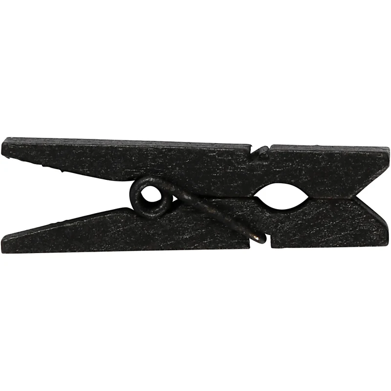 Mini klädnypa, stl. 35x7 mm, tjocklek 9 mm, svart, 20 st./ 1 förp. [HOB-599602]