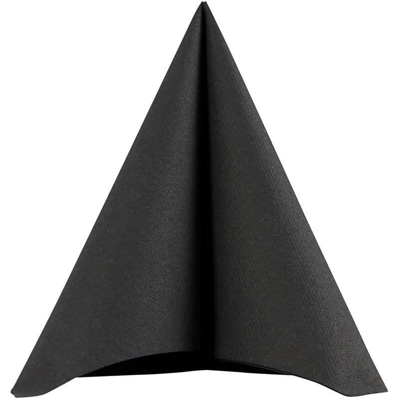 Servetter, stl. 40x40 cm, 60 g, svart, 20 st./ 1 förp. [HOB-598002]