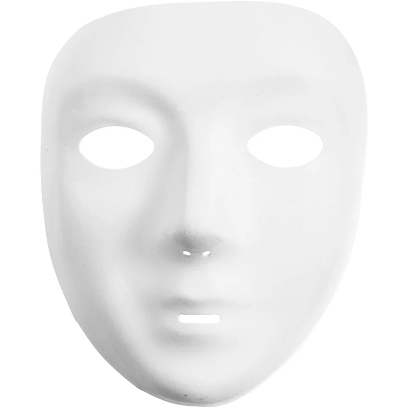 Helmasker, H: 17,5 cm, B: 14 cm, vit, 1 st. [HOB-592440]