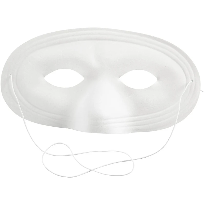 Halvmaske, H: 10 cm, B: 17,5 cm, vit, 1 st. [HOB-592400]