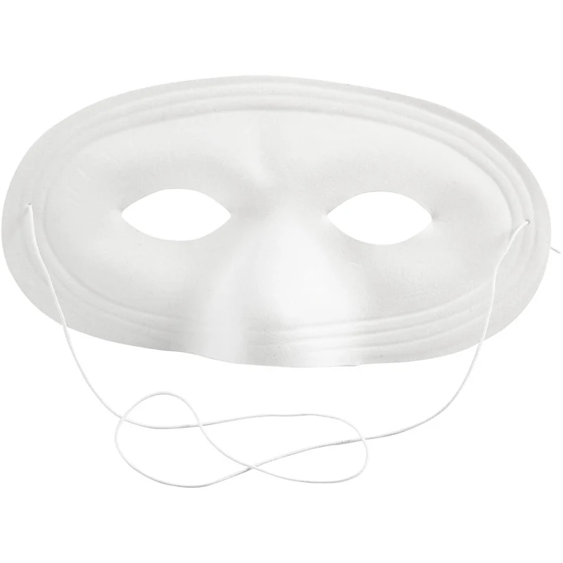 Halvmaske, H: 10 cm, B: 17,5 cm, vit, 12 st./ 1 förp. [HOB-59240]