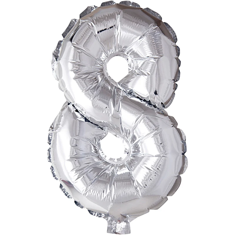 Folieballong, 8, H: 41 cm, silver, 1 st. [HOB-59192]