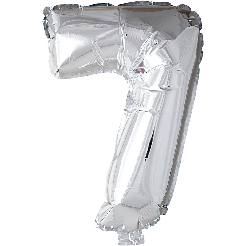 Folieballong, 7, H: 41 cm, silver, 1 st. [HOB-59191]