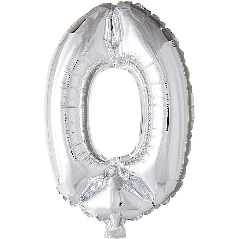 Folieballong, 0, H: 41 cm, silver, 1 st. [HOB-59184]