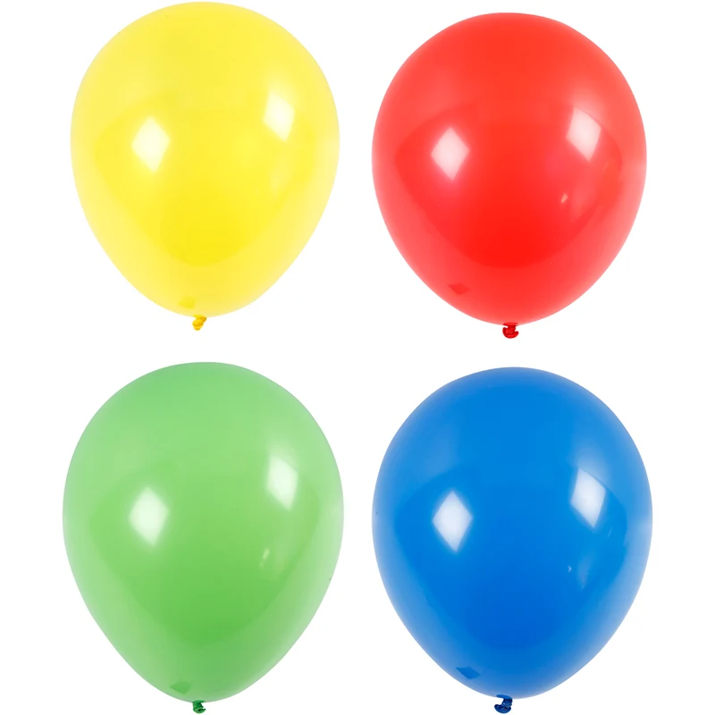 Ballonger, stora, Dia. 41 cm, blå, grön, röd, gul, 4 st./ 1 förp. [HOB-59183]