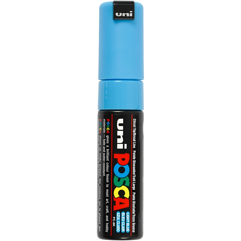Posca Marker , nr. PC-8K, spets 8 mm, Broad, ljusblå, 1 st. [HOB-278057]