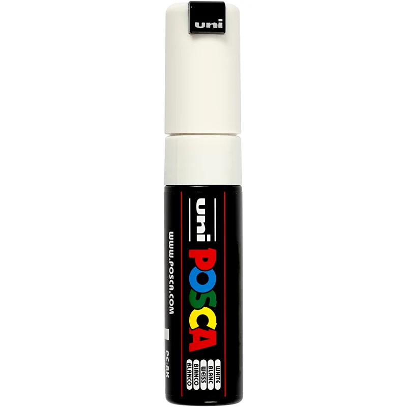 Posca Marker , nr. PC-8K, spets 8 mm, Broad, vit, 1 st. [HOB-278052]