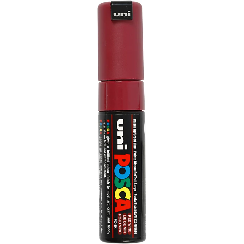 Posca Marker , nr. PC-8K, spets 8 mm, Broad, red wine, 1 st. [HOB-278050]