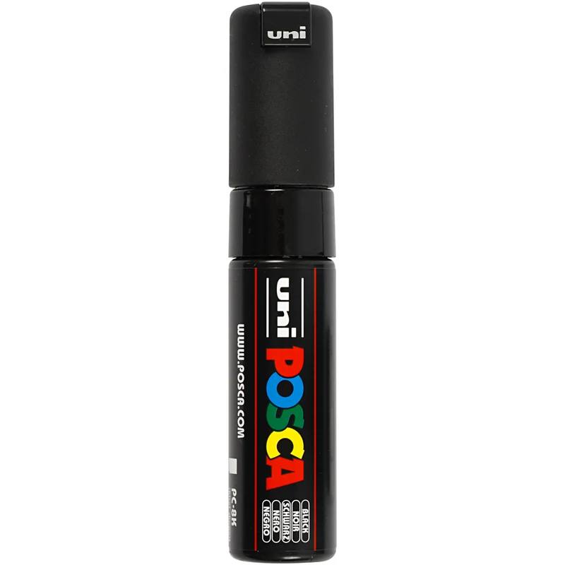 Posca Marker , nr. PC-8K, spets 8 mm, Broad, svart, 1 st. [HOB-278046]