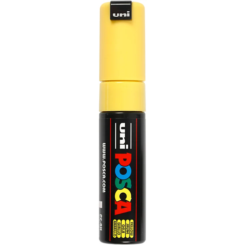 Posca Marker , nr. PC-8K, spets 8 mm, Broad, gul, 1 st. [HOB-278044]