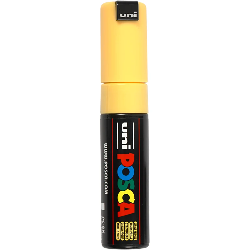Posca Marker , nr. PC-8K, spets 8 mm, Broad, straw yellow, 1 st. [HOB-278038]