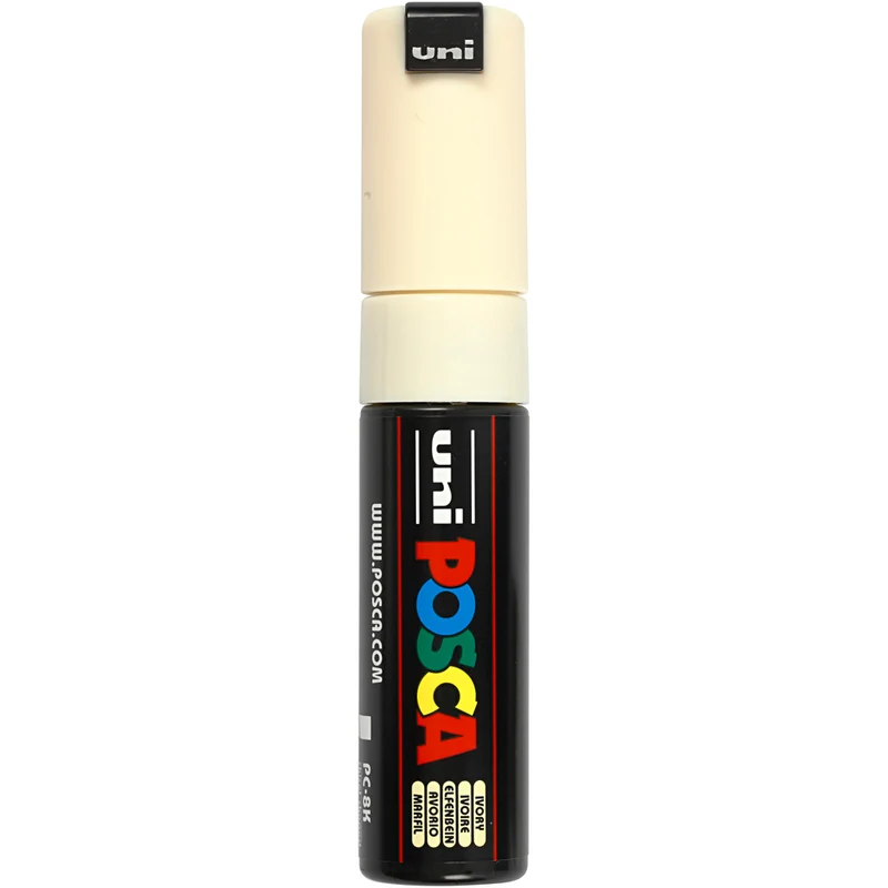 Posca Marker , nr. PC-8K, spets 8 mm, Broad, elfenben, 1 st. [HOB-278019]