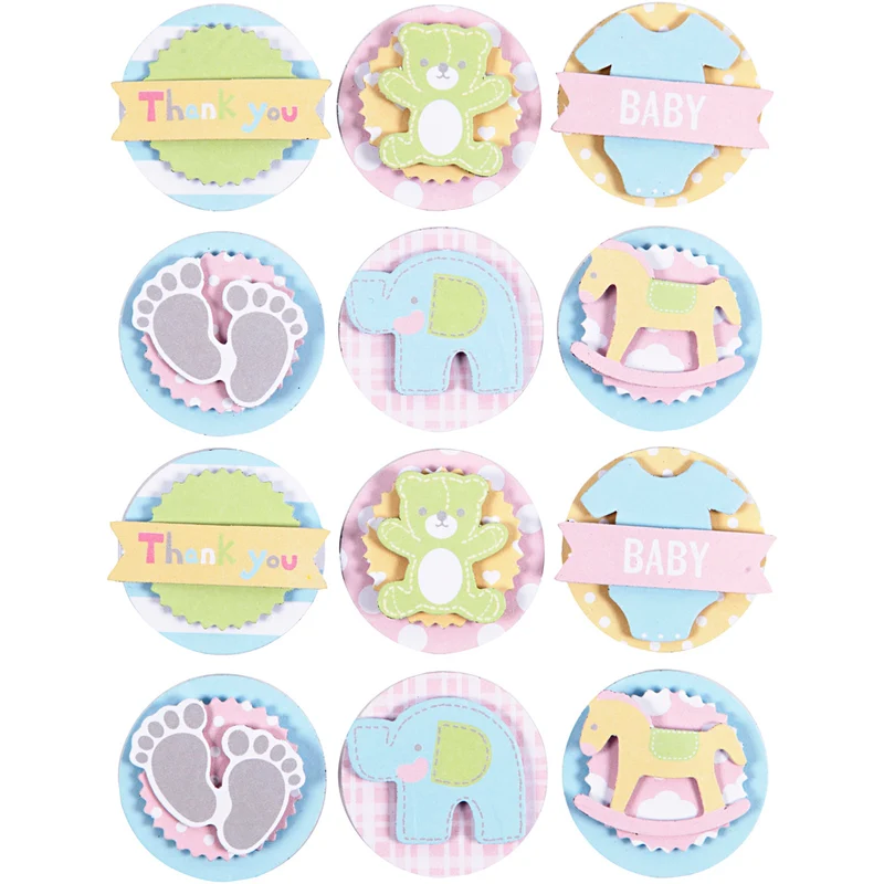 3D Stickers, baby, Dia. 35 mm, tjocklek 5 mm, 1 ark [HOB-27693]