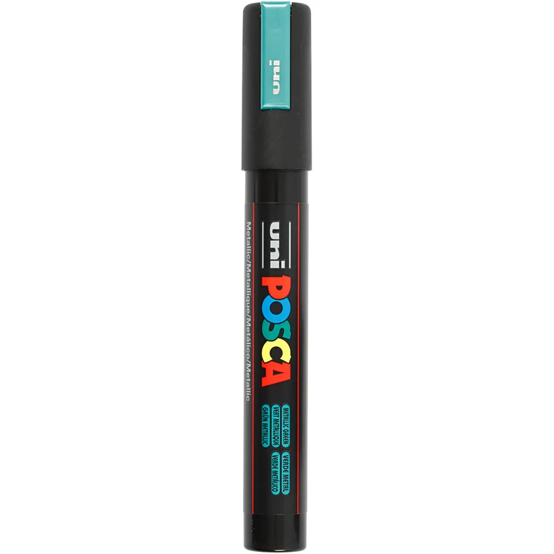 Posca Marker , nr. PC-5M, spets 2,5 mm, Medium, metallgrön, 1 st. [HOB-276870]