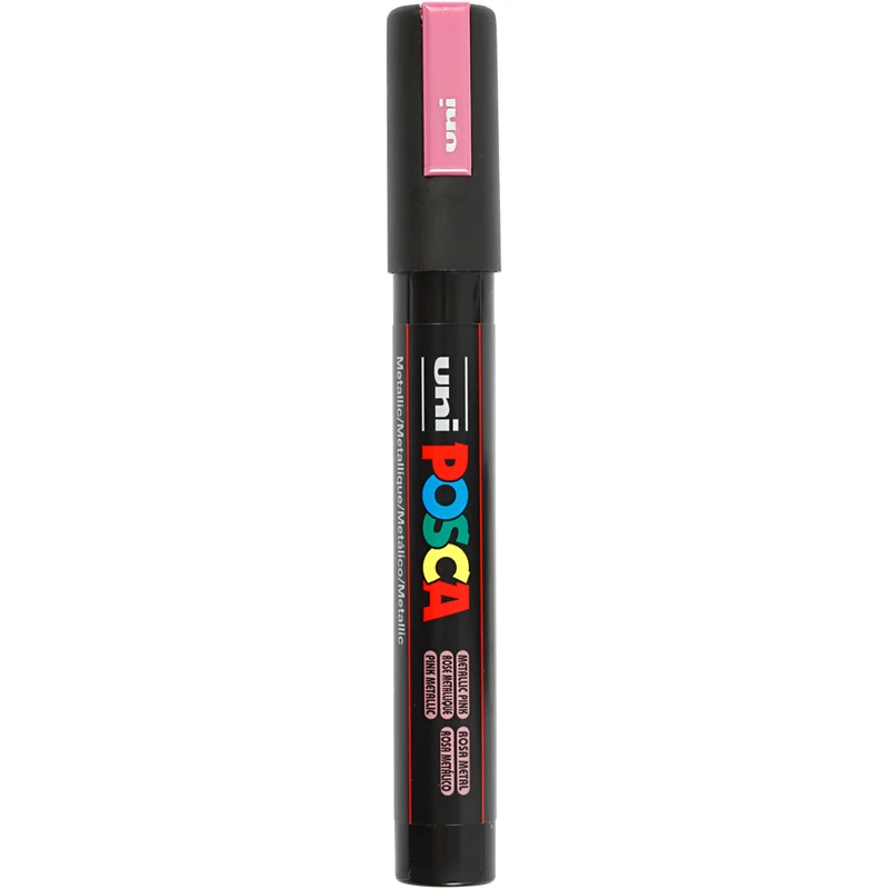 Posca Marker , nr. PC-5M, spets 2,5 mm, Medium, metallic pink, 1 st. [HOB-276850]