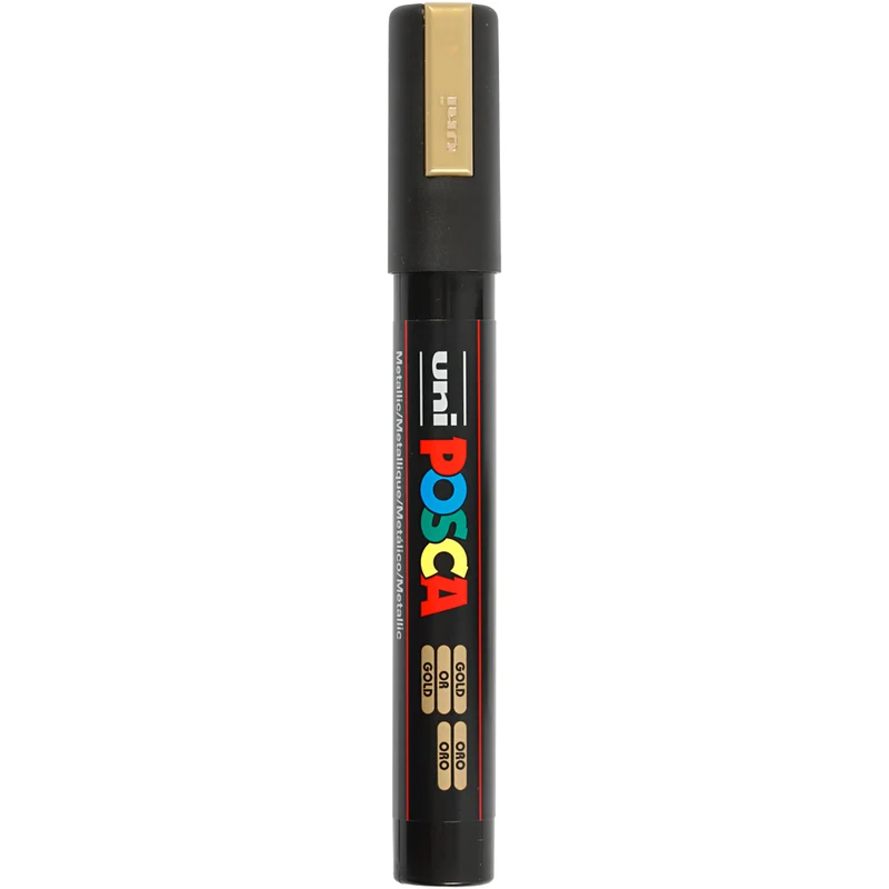 Posca Marker , nr. PC-5M, spets 2,5 mm, Medium, guld, 1 st. [HOB-276810]