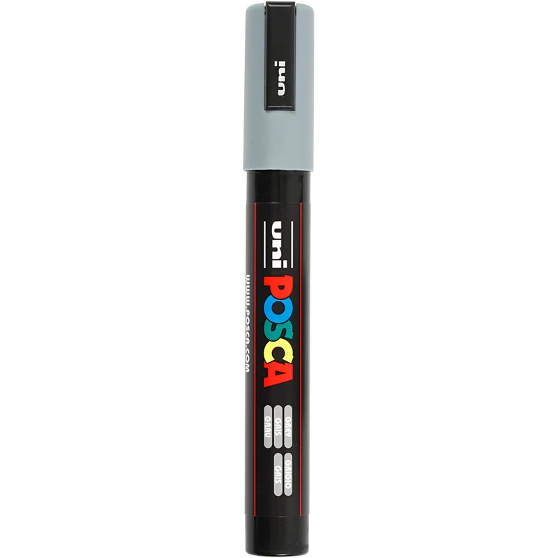 Posca Marker , nr. PC-5M, spets 2,5 mm, Medium, grå, 1 st. [HOB-276095]