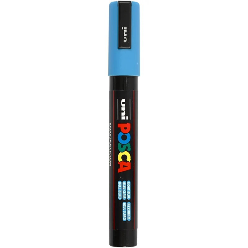 Posca Marker , nr. PC-5M, spets 2,5 mm, Medium, ljusblå, 1 st. [HOB-276057]
