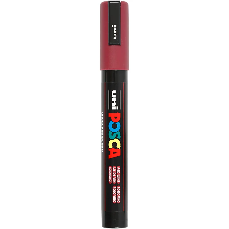Posca Marker , nr. PC-5M, spets 2,5 mm, Medium, red wine, 1 st. [HOB-276050]