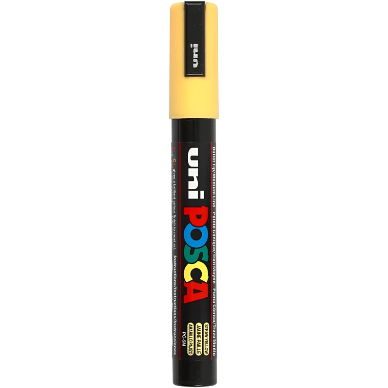 Posca Marker , nr. PC-5M, spets 2,5 mm, Medium, straw yellow, 1 st. [HOB-276038]